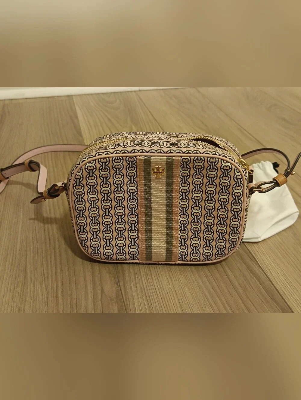 Tory Burch Pink Gemini Link Pattern Crossbody
